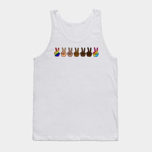 V Sign Gay Rainbow LGBTQ Pansexual Tank Top